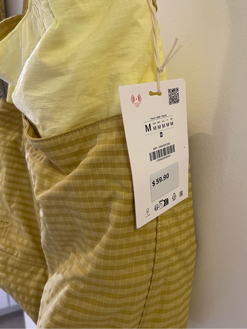 Benito Antonio By Zara Fabric Shopper Shoulder Tote Bag Yellow New With Tags - Picture 2 of 8